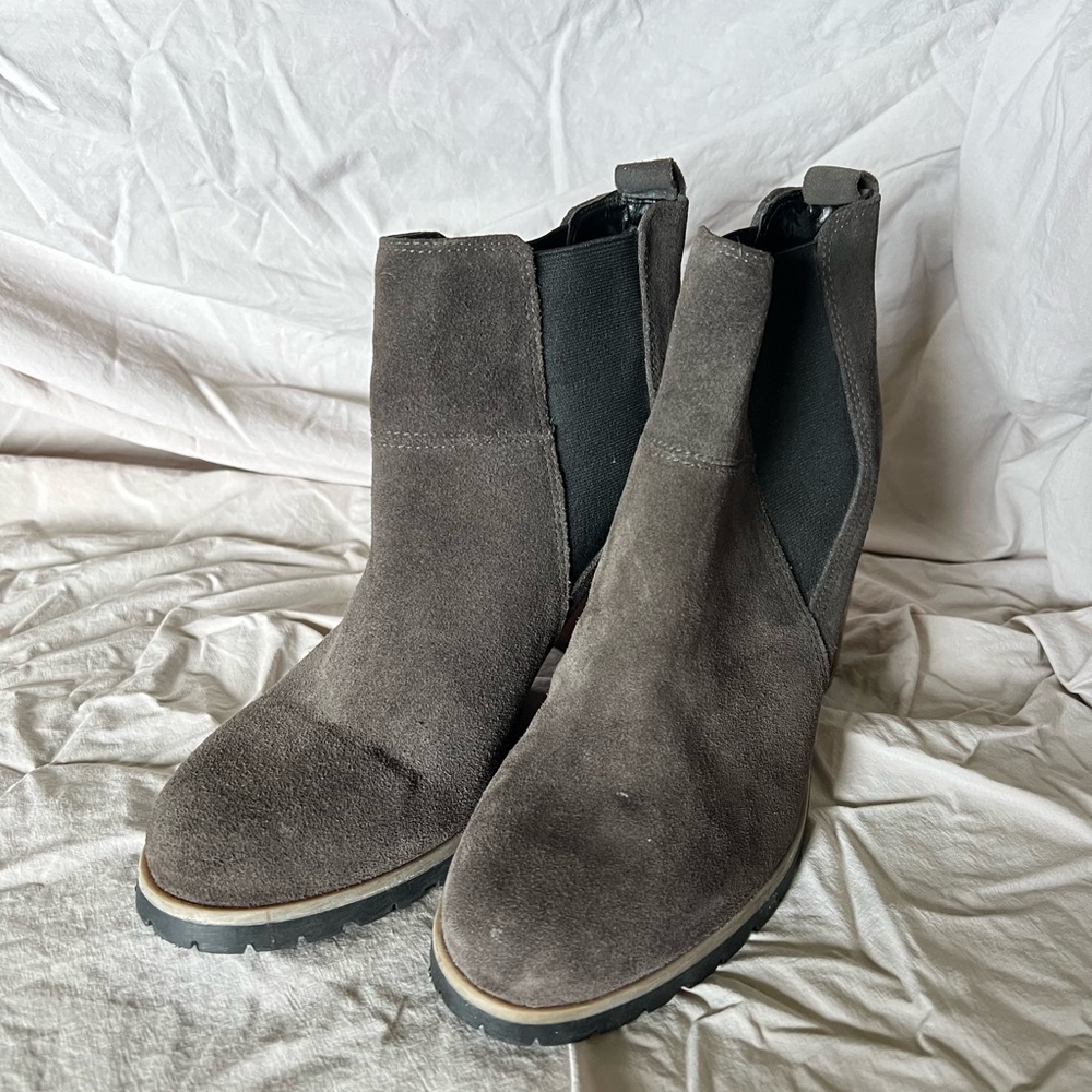 Crevo Charcoal Suede Ankle Booties